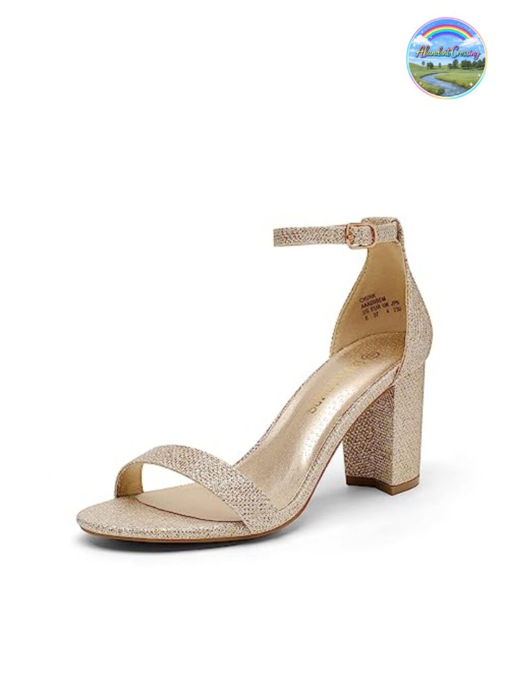 Comfort Block Heel Sandals with Ankle Strap and Cushioned Latex Footbed